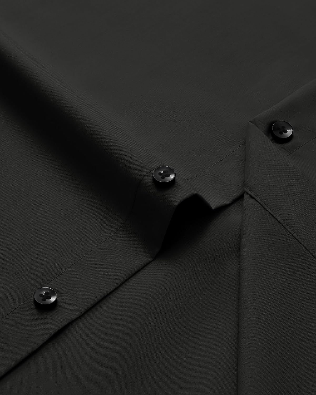 Men's Long Sleeve Dress Shirts Wrinkle Free Stretch Button Down Shirt Black
