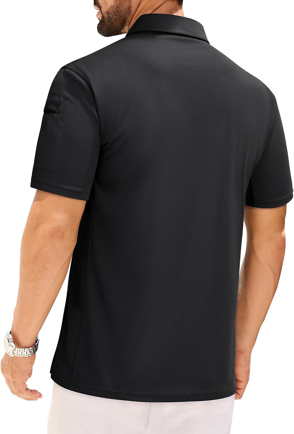 Mens Polo Shirts Tactical Dry Fit Golf Shirt Stretch Casual Tops Tennis