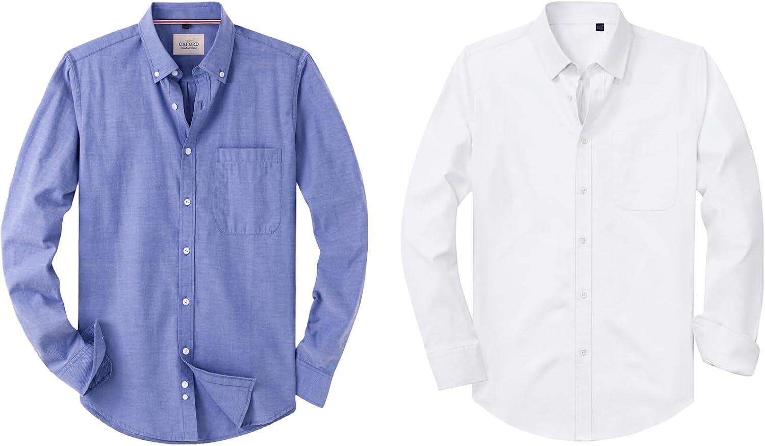 Alimens & Gentle Mens Oxford Shirt Long Sleeve Stretch Button Down Shirts with Pocket Casual Business