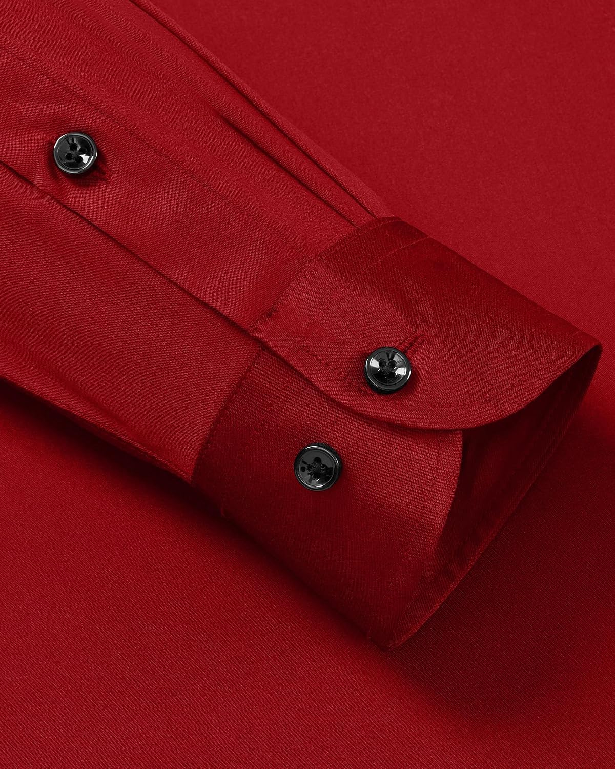 Mens Dress Shirt Long Sleeve Wrinkle Free Stretch Button Down Shirts Red