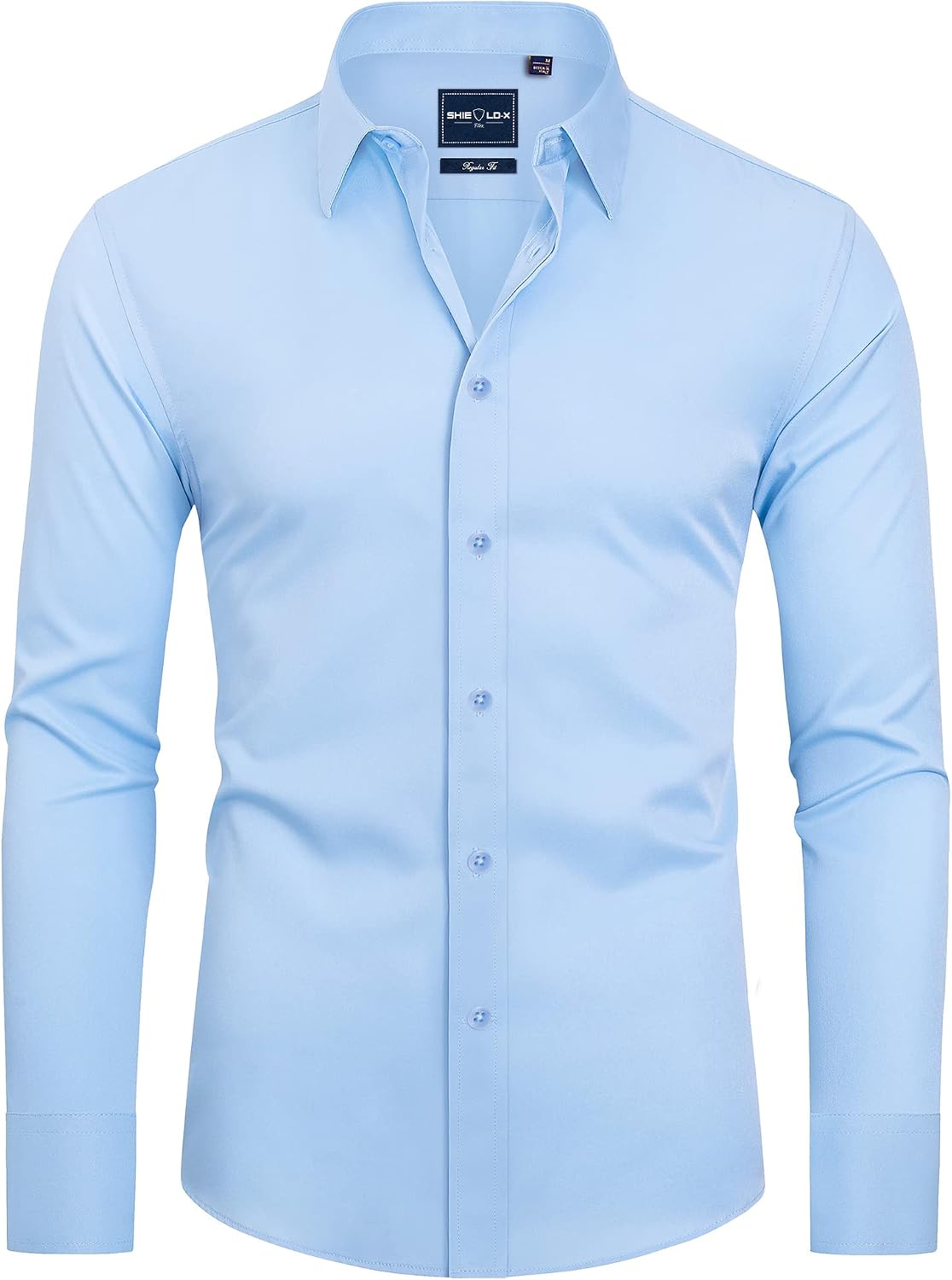 Alimens & Gentle Mens Stain Shield Dress Shirts Slim Fit Button Down Shirt Blue Sky