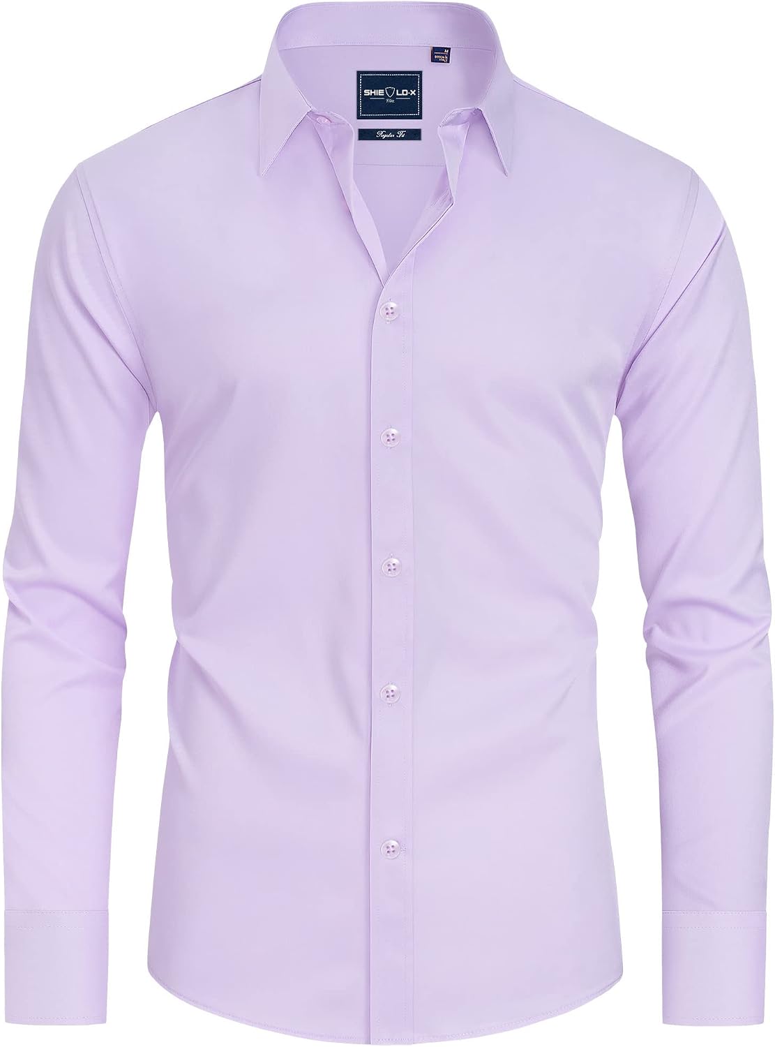 Alimens & Gentle Mens Stain Shield Dress Shirts Slim Fit Button Down Shirt Light Purple