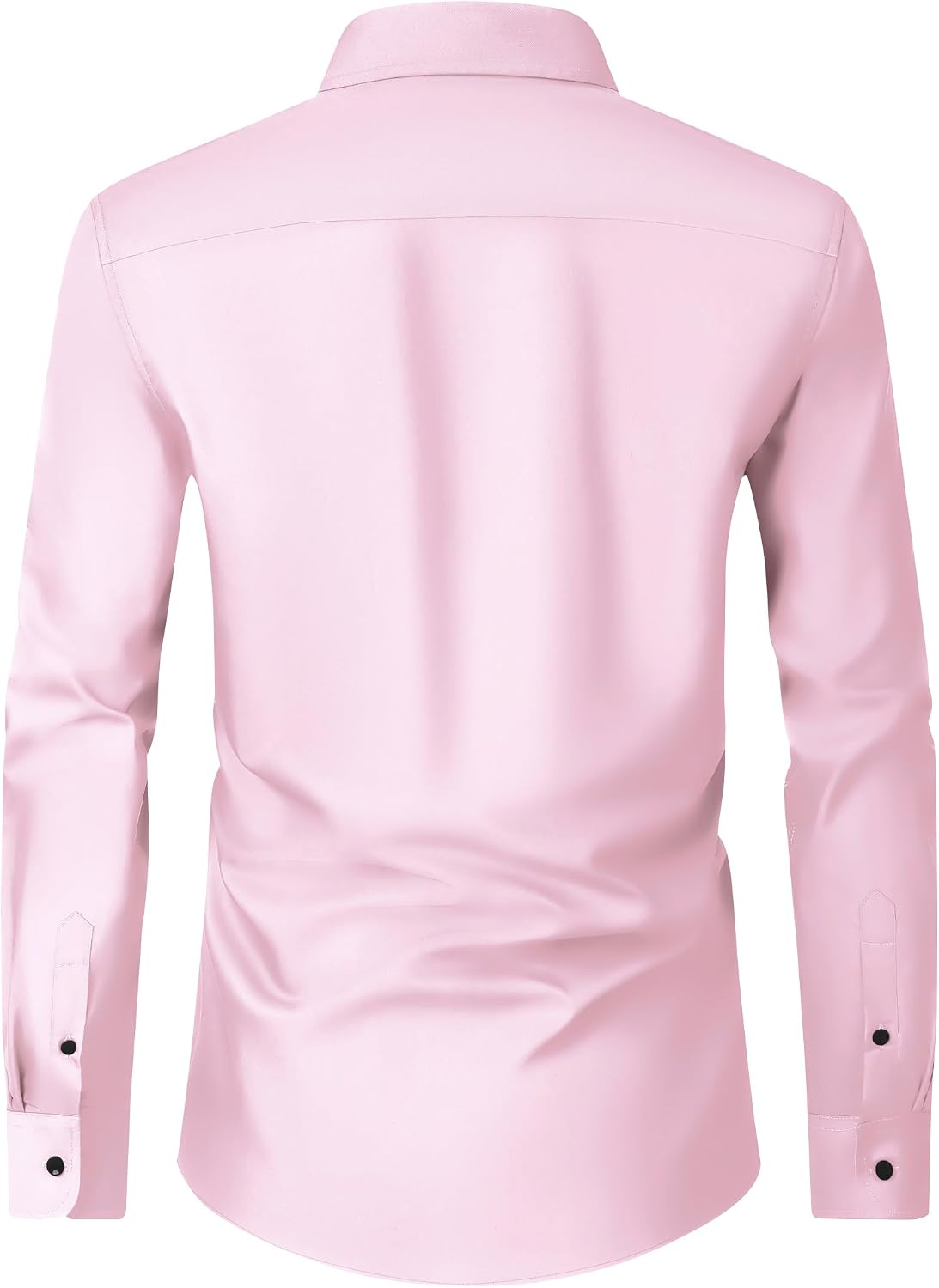 Men's Dress Shirts Long Sleeve Wrinkle Free Business Button Down Shirt Pink
