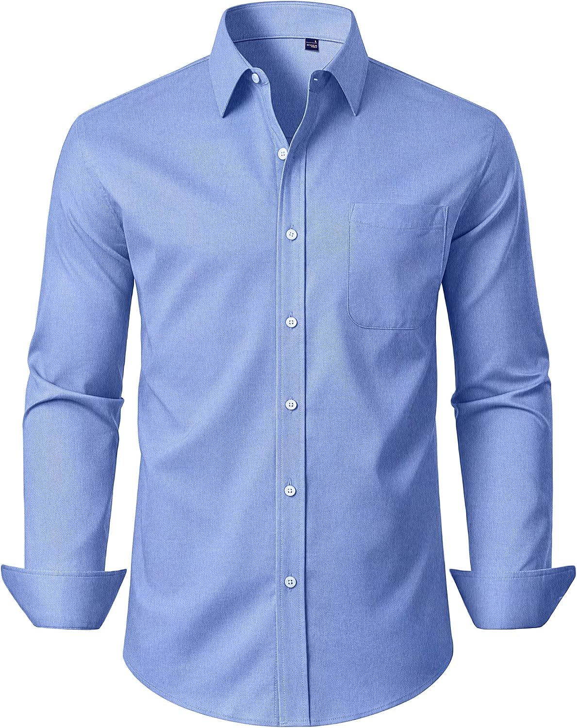 Alimens & Gentle Mens Dress Shirt Long Sleeve Button Down Shirt with Pocket Blue