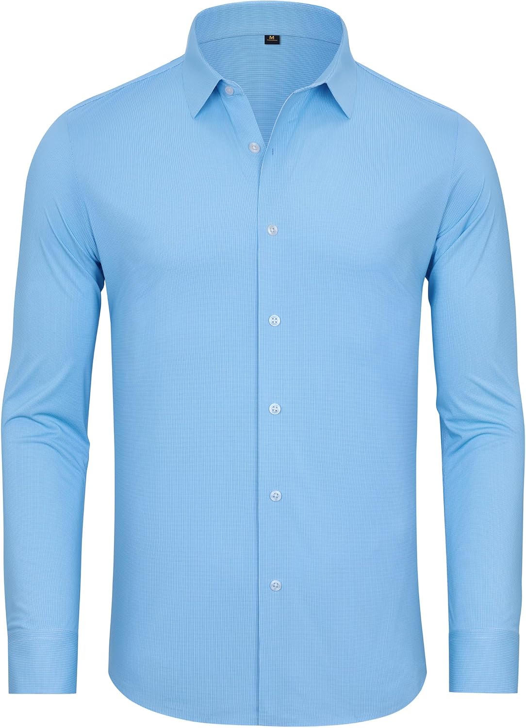 Alimens & Gentle 4 Way Stretch Mens Button Down Shirts Plaid Dress Shirt Wrinkle Free Long Sleeve Gingham Shirts 03-blue Plaid