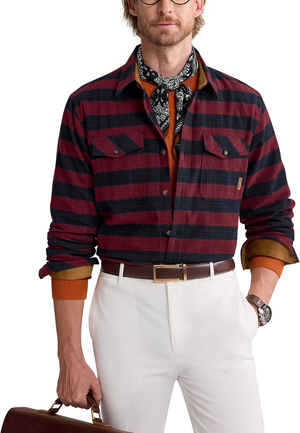 Alimens&Gentle Mens 6 oz Flannel Button Down Long Sleeve Casual Plaid Shirt Red Grey