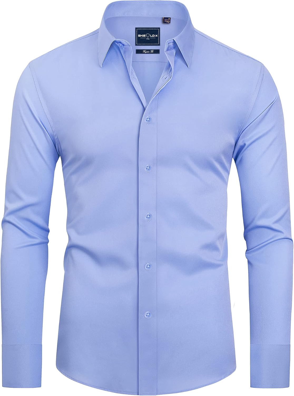 Alimens & Gentle Mens Stain Shield Dress Shirts Slim Fit Button Down Shirt Blue Vlet