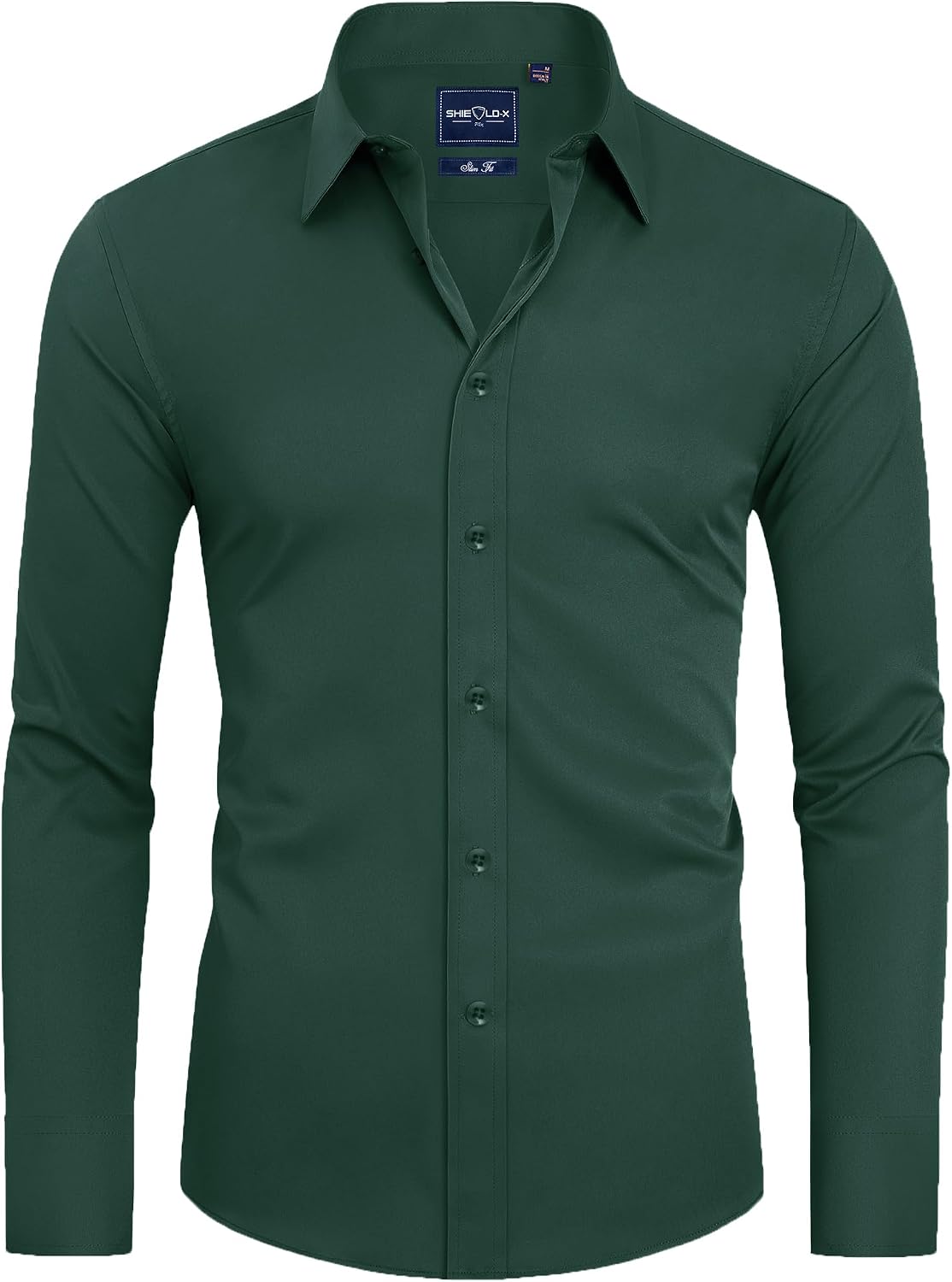 Alimens & Gentle Mens Stain Shield Dress Shirts Slim Fit Button Down Shirt Emerald Green