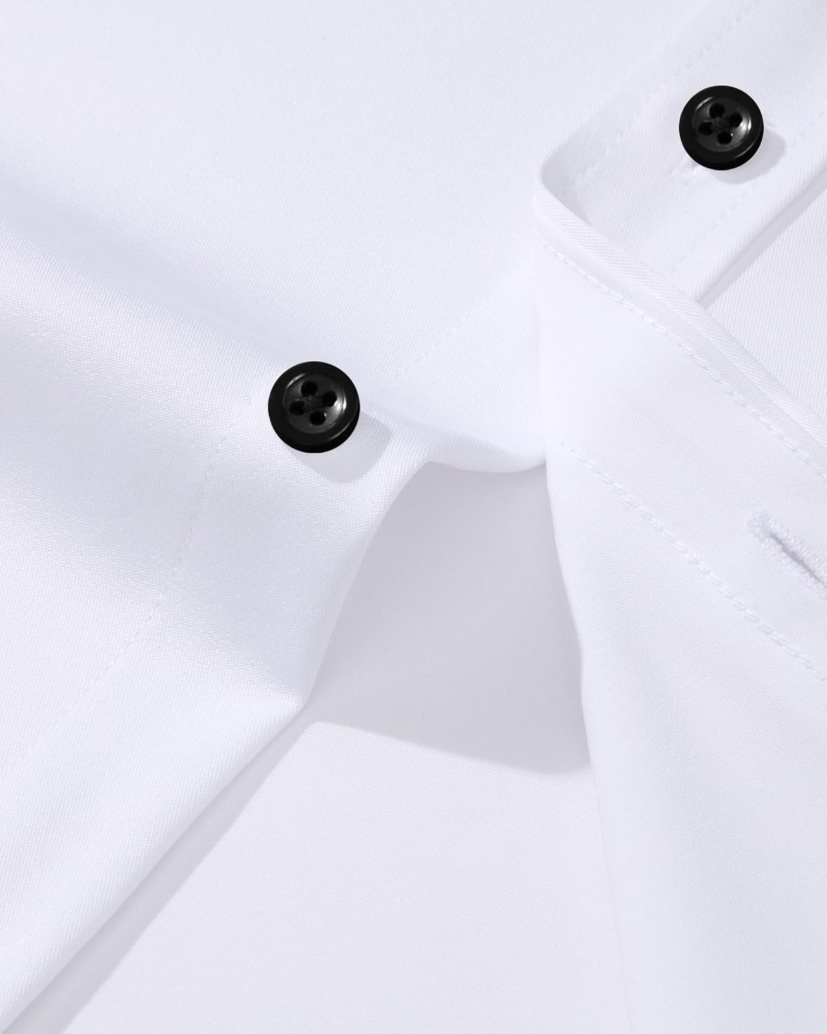 Mens Dress Shirt Long Sleeve Wrinkle Free Stretch Button Down Shirts White