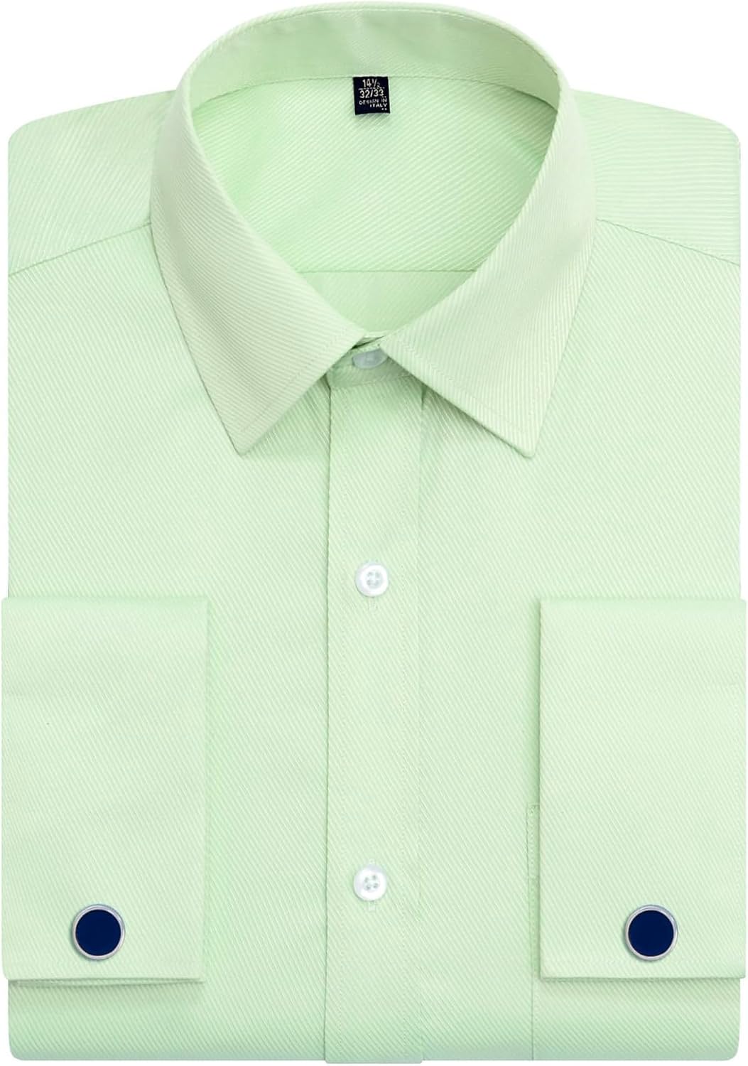 Alimens & Gentle French Cuff Regular Fit Dress Shirts (Cufflink Included) Green