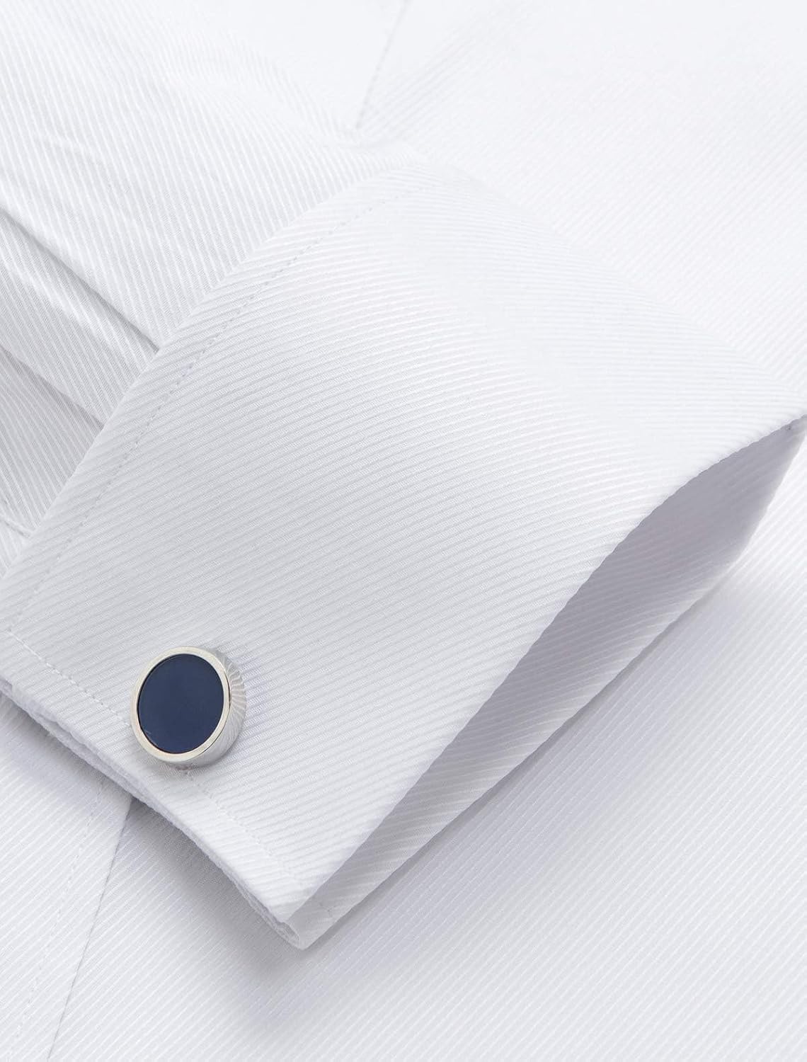 Alimens & Gentle French Cuff Regular Fit Dress Shirts (Cufflink Included) White