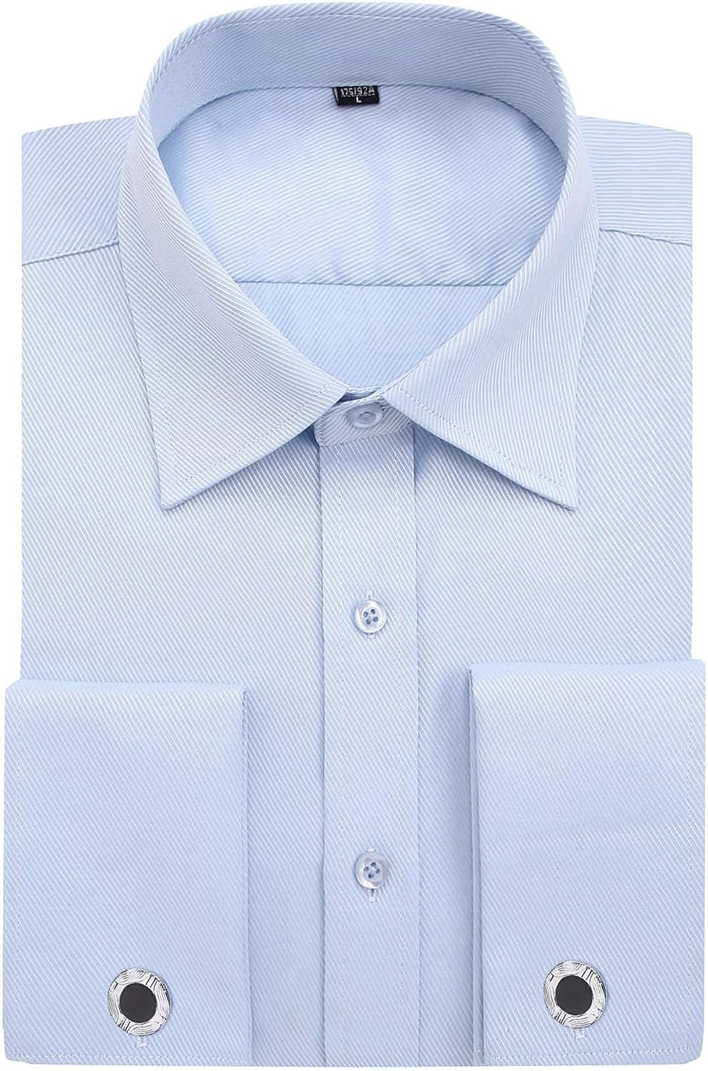 Alimens & Gentle French Cuff Regular Fit Dress Shirts (Cufflink Included) Blue