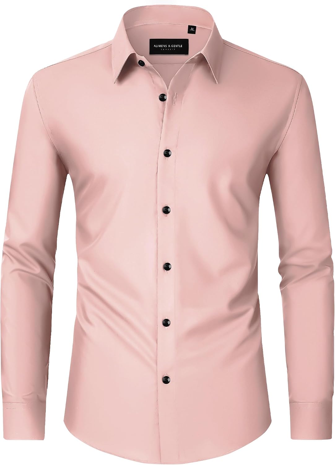 Men's Dress Shirts Long Sleeve Wrinkle Free Business Button Down Shirt Coral