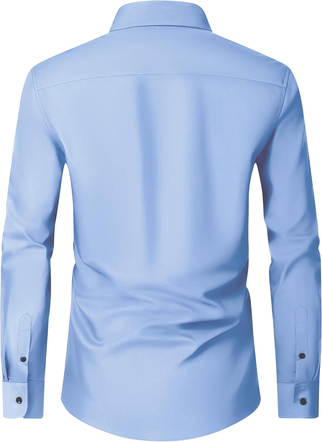 Men's Dress Shirts Long Sleeve Wrinkle Free Business Button Down Shirt Blue