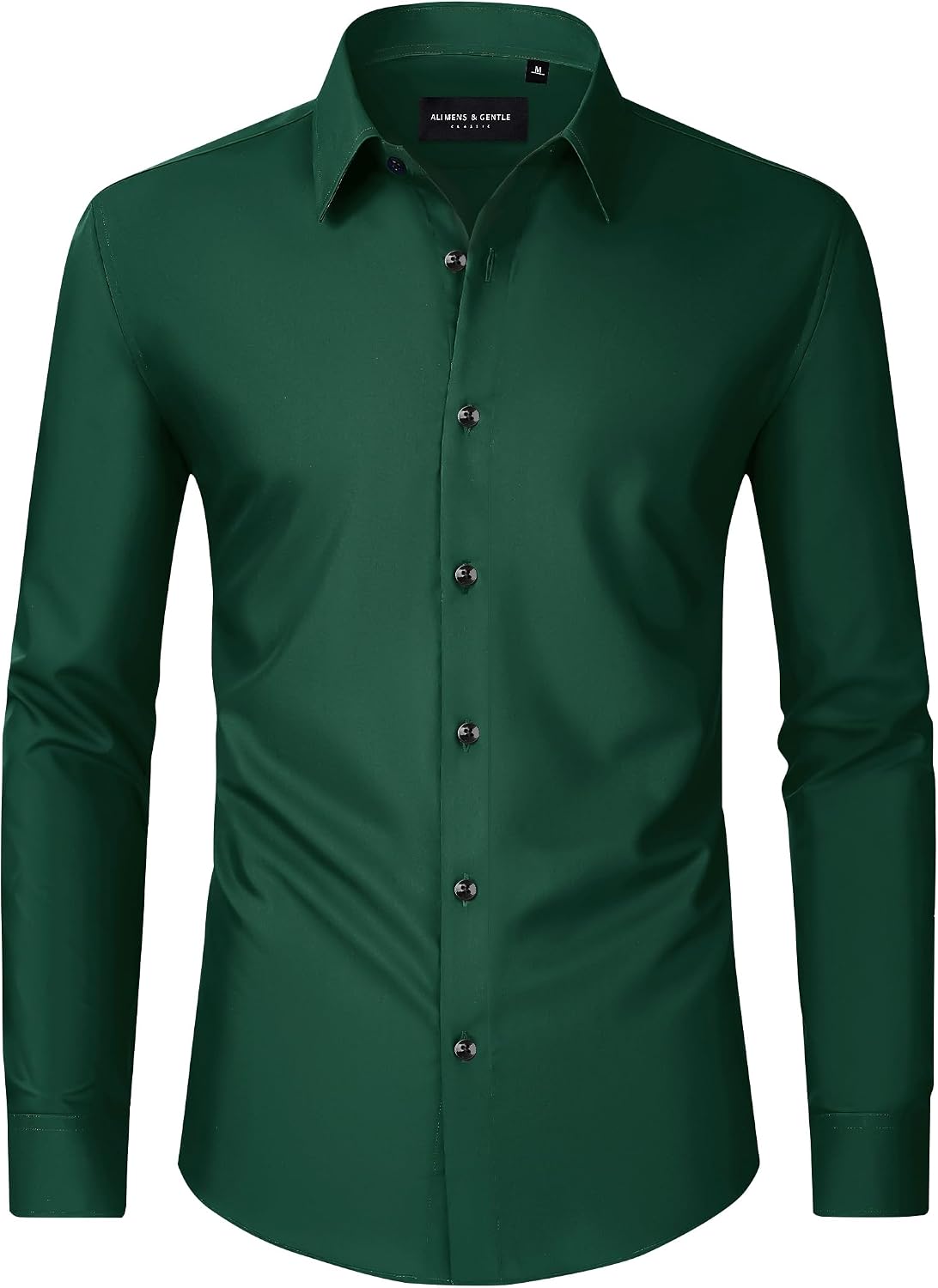 Men's Dress Shirts Long Sleeve Wrinkle Free Business Button Down Shirt Green