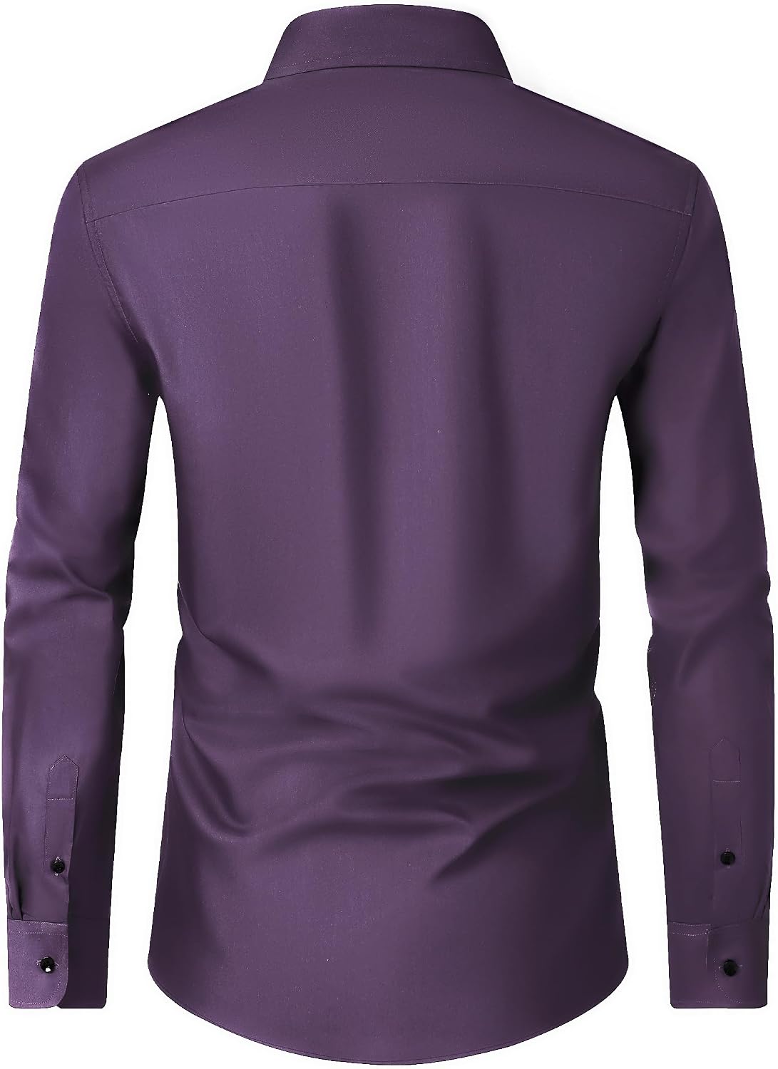 Men's Dress Shirts Long Sleeve Wrinkle Free Business Button Down Shirt Purple
