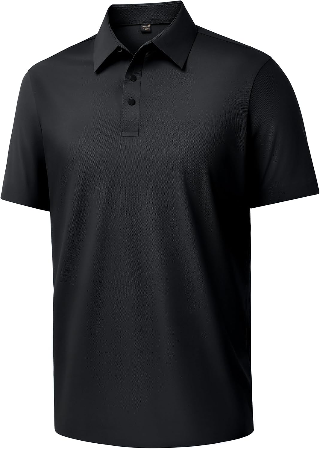 Alimens & Gentle Mens Polo Shirt Stretch Short Sleeve Dry Fit Golf Shirts Moisture Wicking Breathable Tops Daily Tennis Sport Black