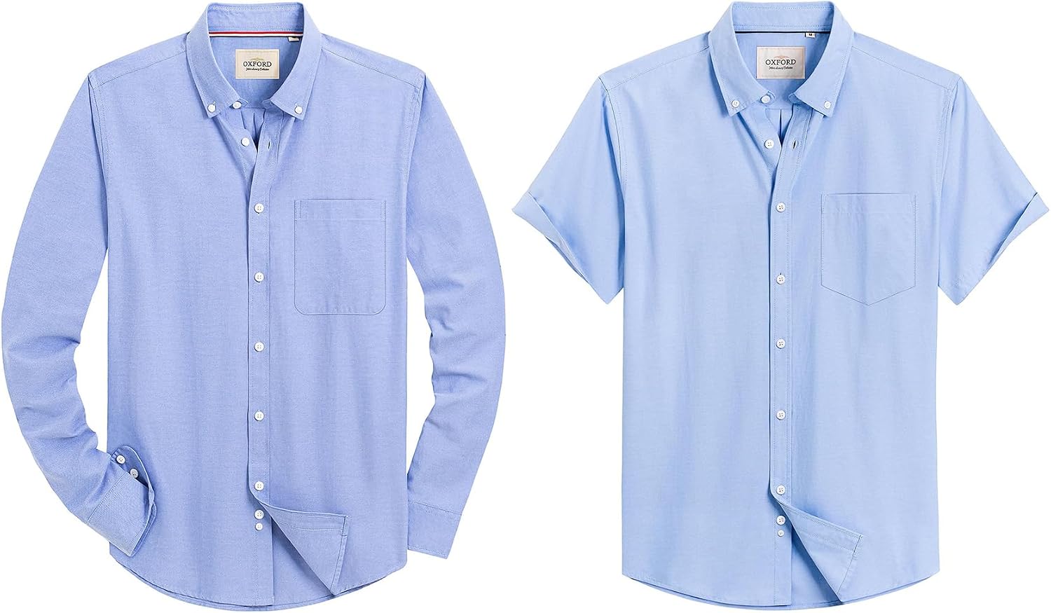 Alimens & Gentle Mens Long Sleeve and Short Sleeve Oxford Shirt Work Casual Button Down Shirts