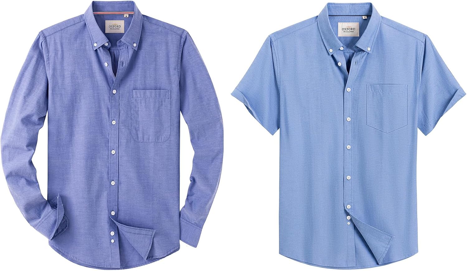 Alimens & Gentle Mens Long Sleeve and Short Sleeve Oxford Shirt Work Casual Button Down Shirts
