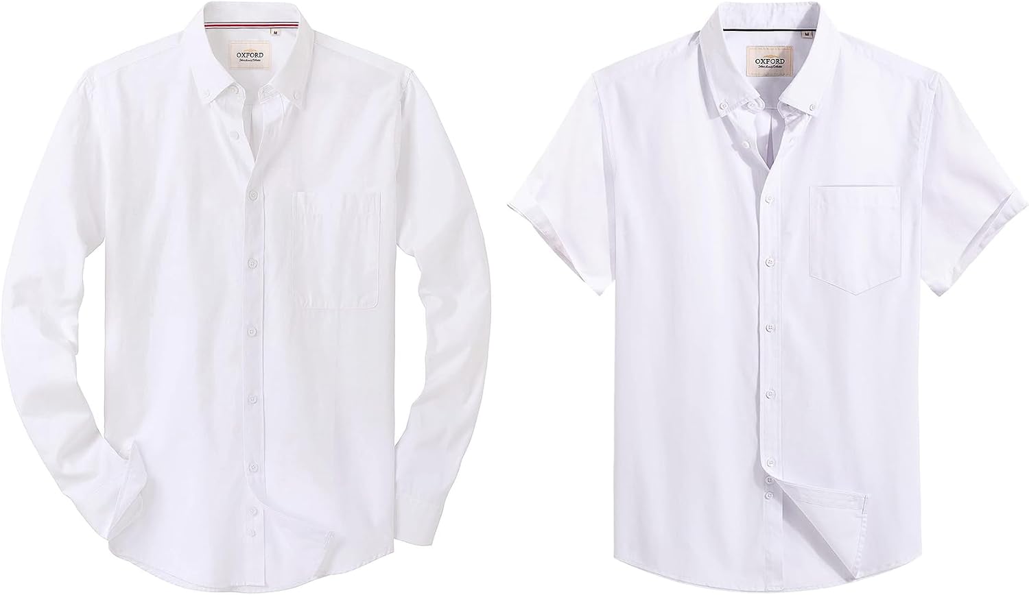 Alimens & Gentle Mens Long Sleeve and Short Sleeve Oxford Shirt Work Casual Button Down Shirts