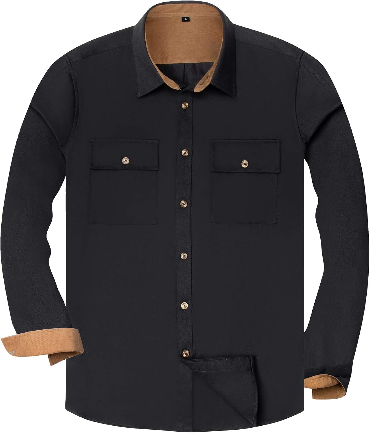 Alimens & Gentle Men's Button Down Regular Fit Long Sleeve Plaid Flannel Casual Shirts Heavyweight-black