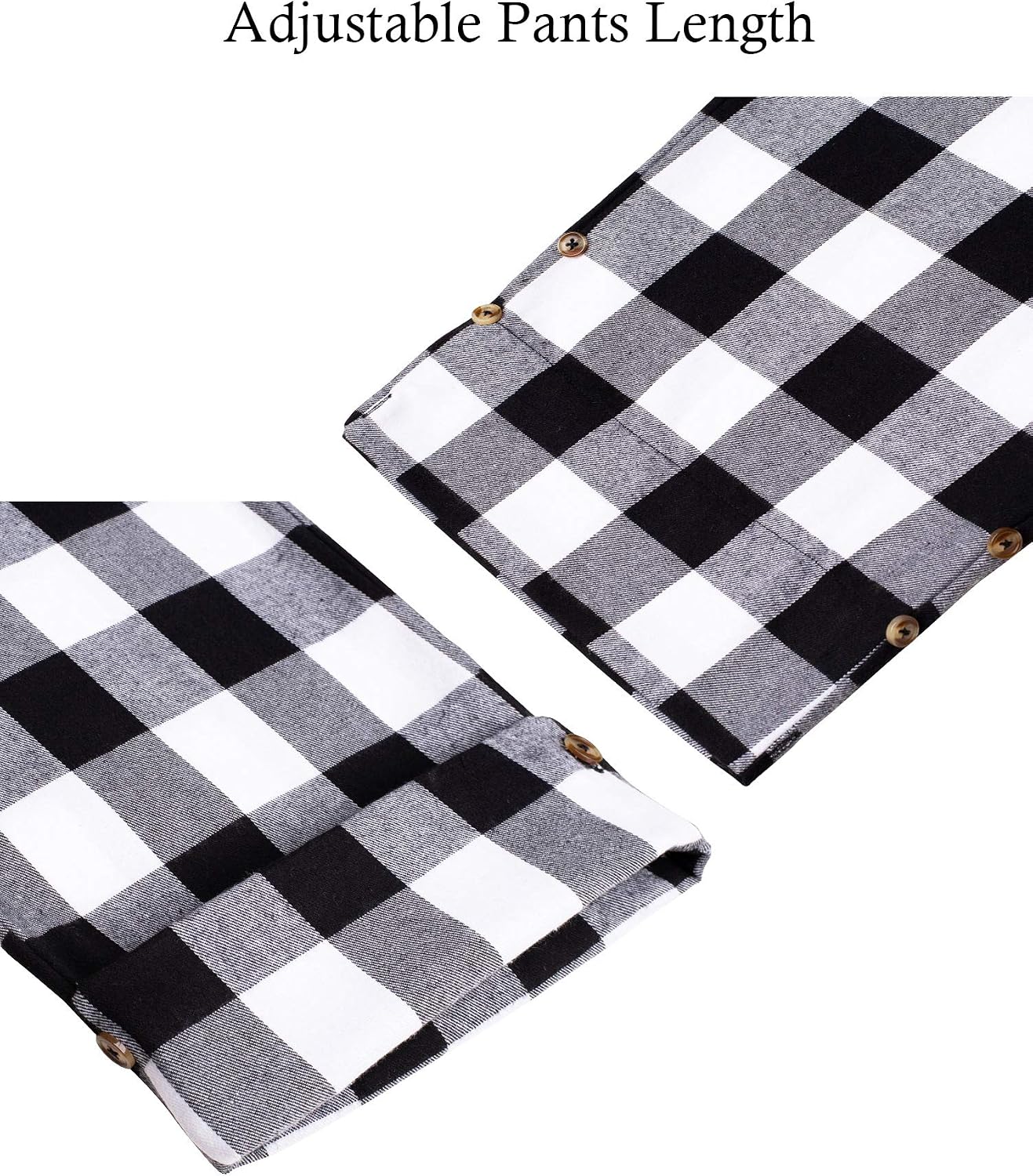Mens Flannel Pajama Pants Plaid Heavyweight Cotton PJs Bottoms Sleepwear White Black