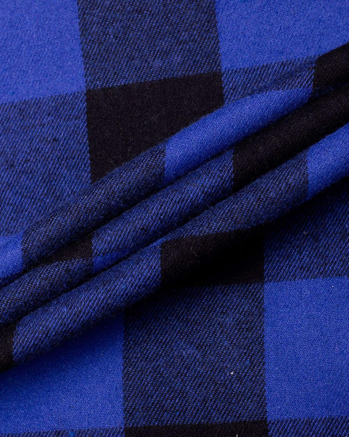 Mens Flannel Pajama Pants Plaid Heavyweight Cotton PJs Bottoms Sleepwear Blue Black