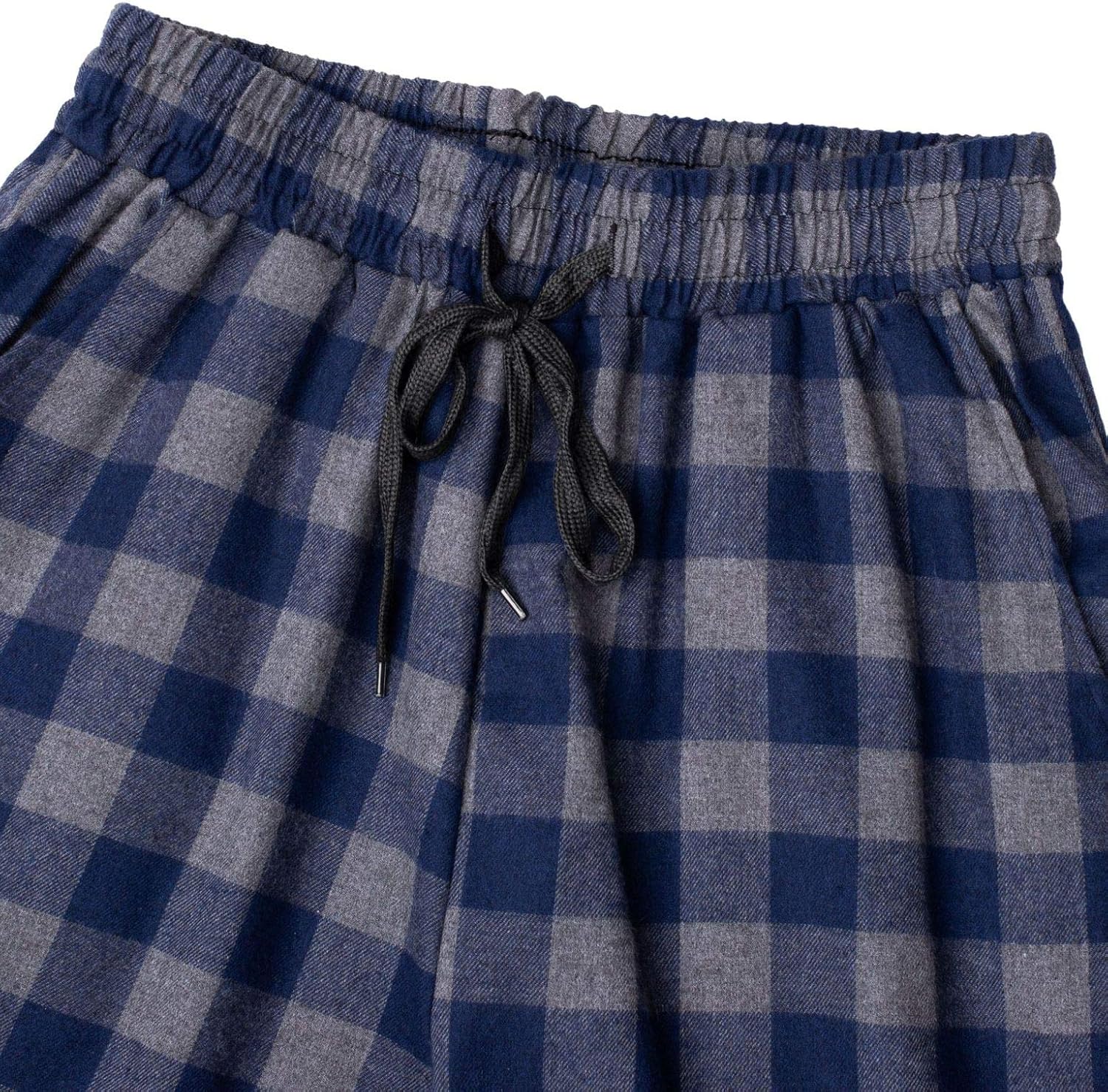 Mens Flannel Pajama Pants Plaid Heavyweight Cotton PJs Bottoms Sleepwear Grey Navy