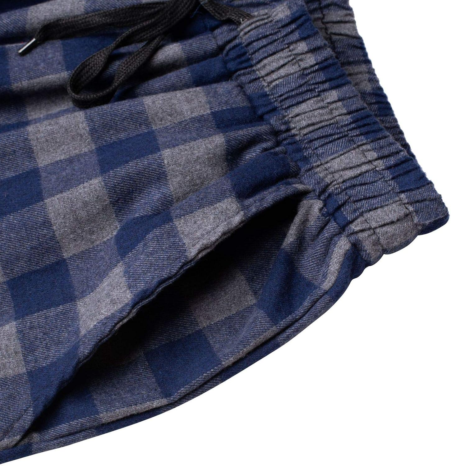 Mens Flannel Pajama Pants Plaid Heavyweight Cotton PJs Bottoms Sleepwear Grey Navy