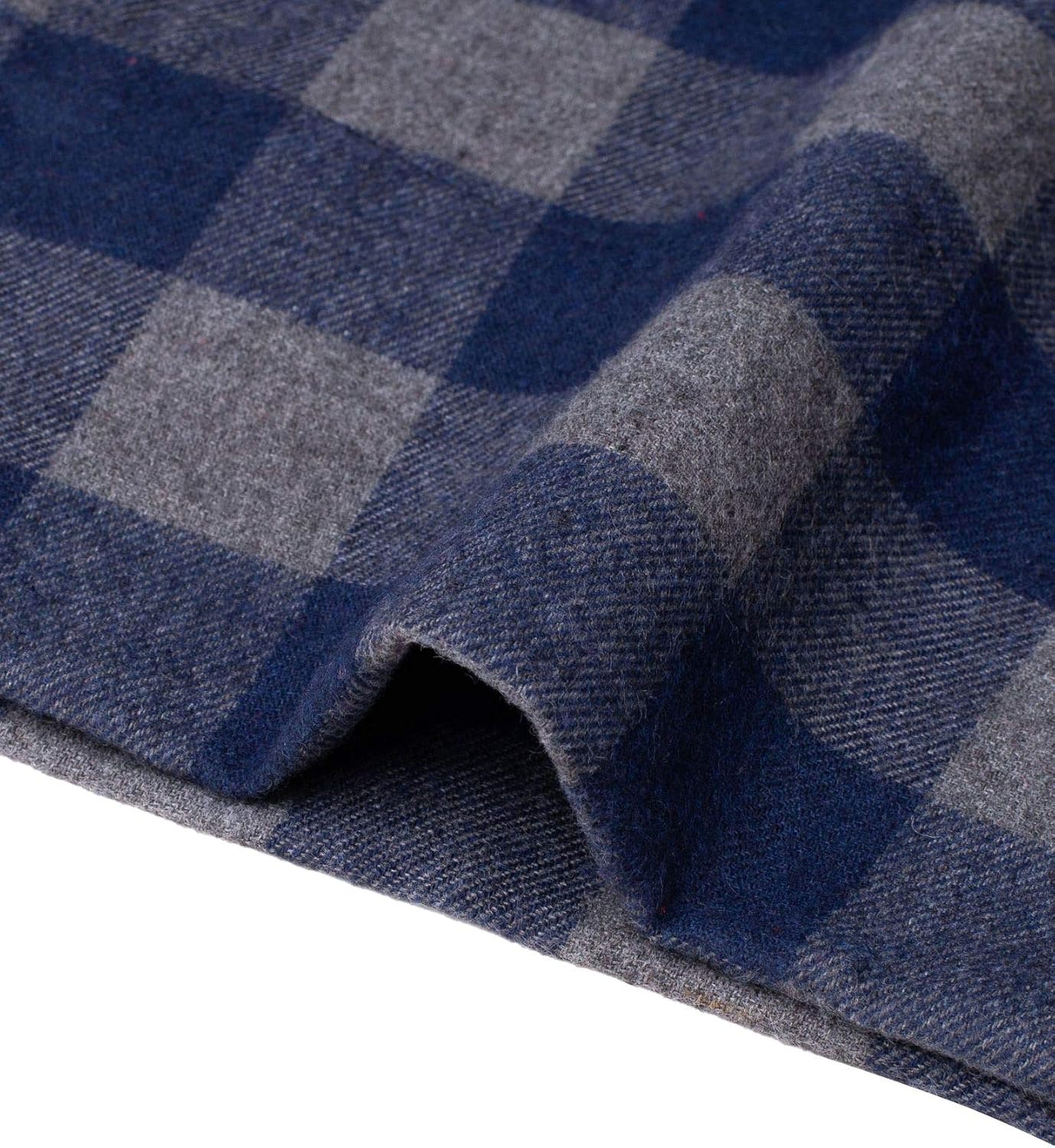 Mens Flannel Pajama Pants Plaid Heavyweight Cotton PJs Bottoms Sleepwear Grey Navy