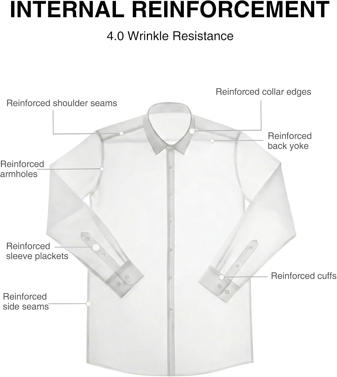 Men's Cotton Dress Shirt Long Sleeve Wrinkle Free Button Down Shirts Pink