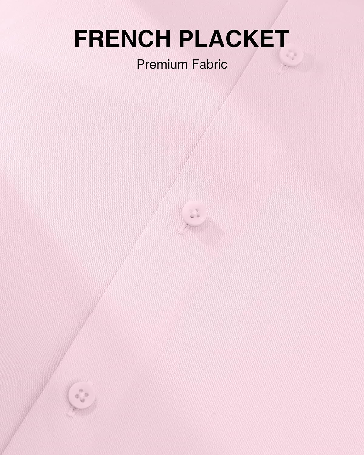 Men's Cotton Dress Shirt Long Sleeve Wrinkle Free Button Down Shirts Pink