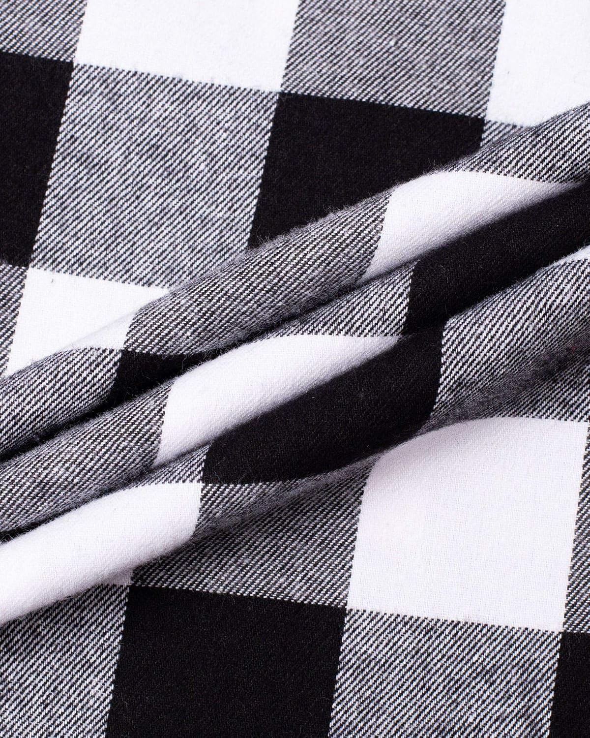 Mens Flannel Pajama Pants Plaid Heavyweight Cotton PJs Bottoms Sleepwear White Black