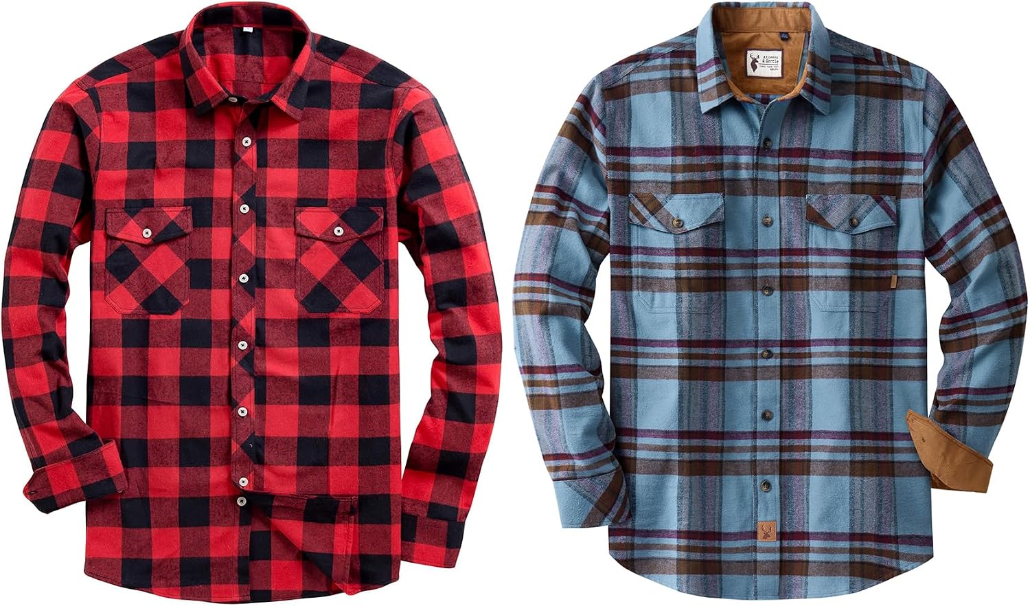 Alimens Gentle Flannel Button Down Shirt 2 Pieces
