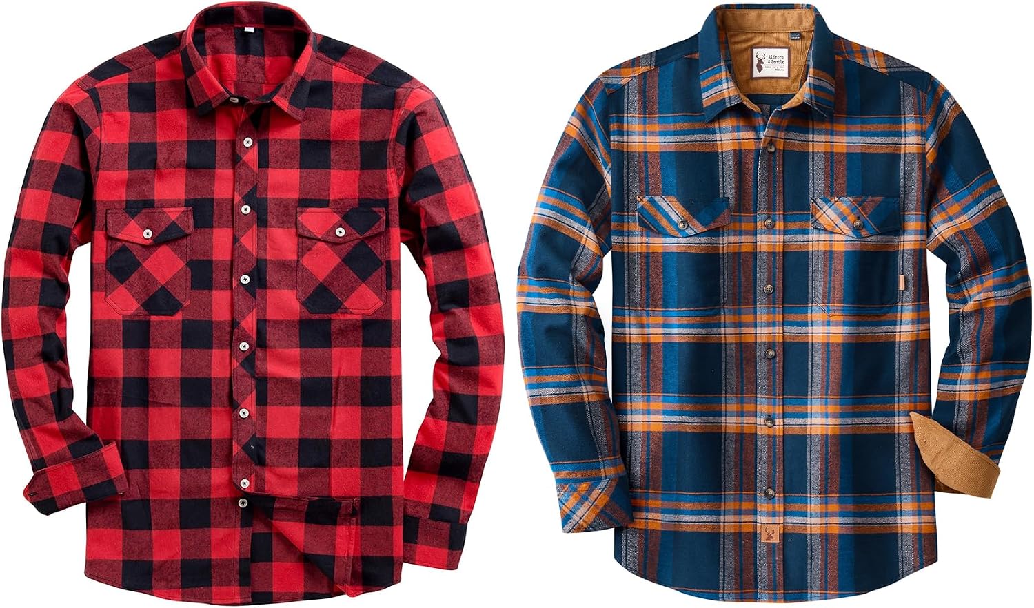 Alimens Gentle Flannel Button Down Shirt 2 Pieces