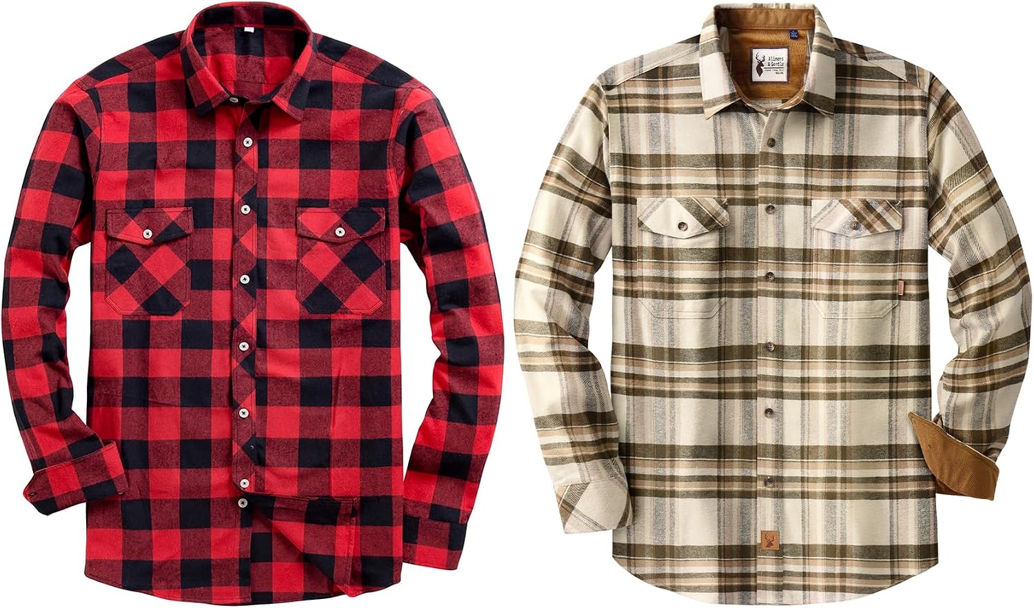 Alimens Gentle Flannel Button Down Shirt 2 Pieces