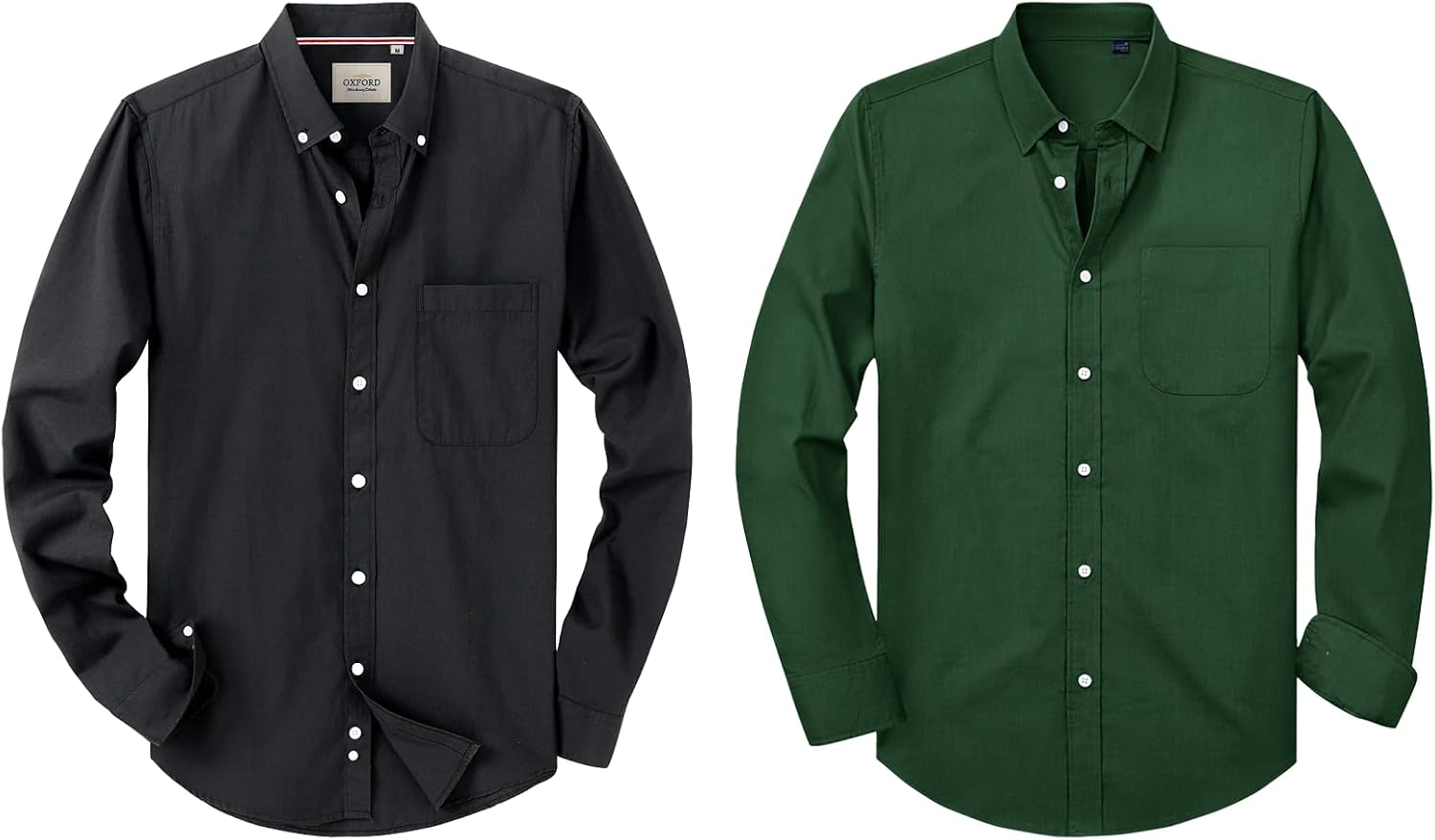 Alimens & Gentle Mens Solid Oxford Shirt Long Sleeve Stretch Button Down Shirts with Pocket Casual Business