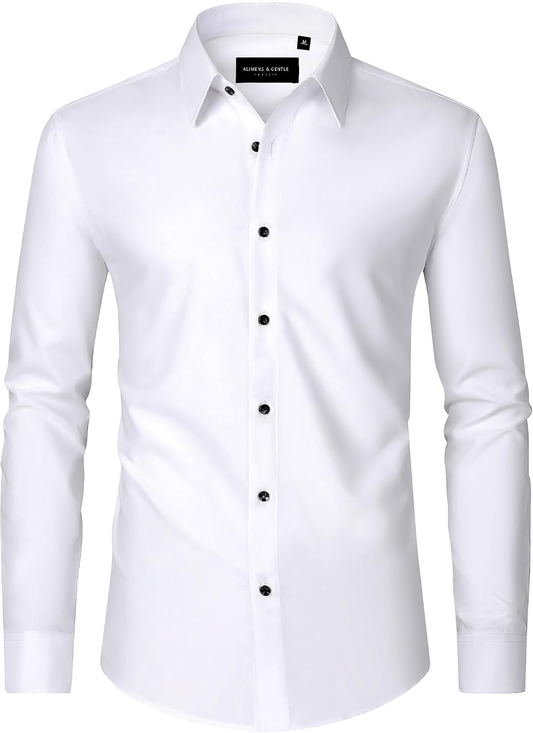 Men's Dress Shirts Long Sleeve Wrinkle Free Business Button Down Shirt White