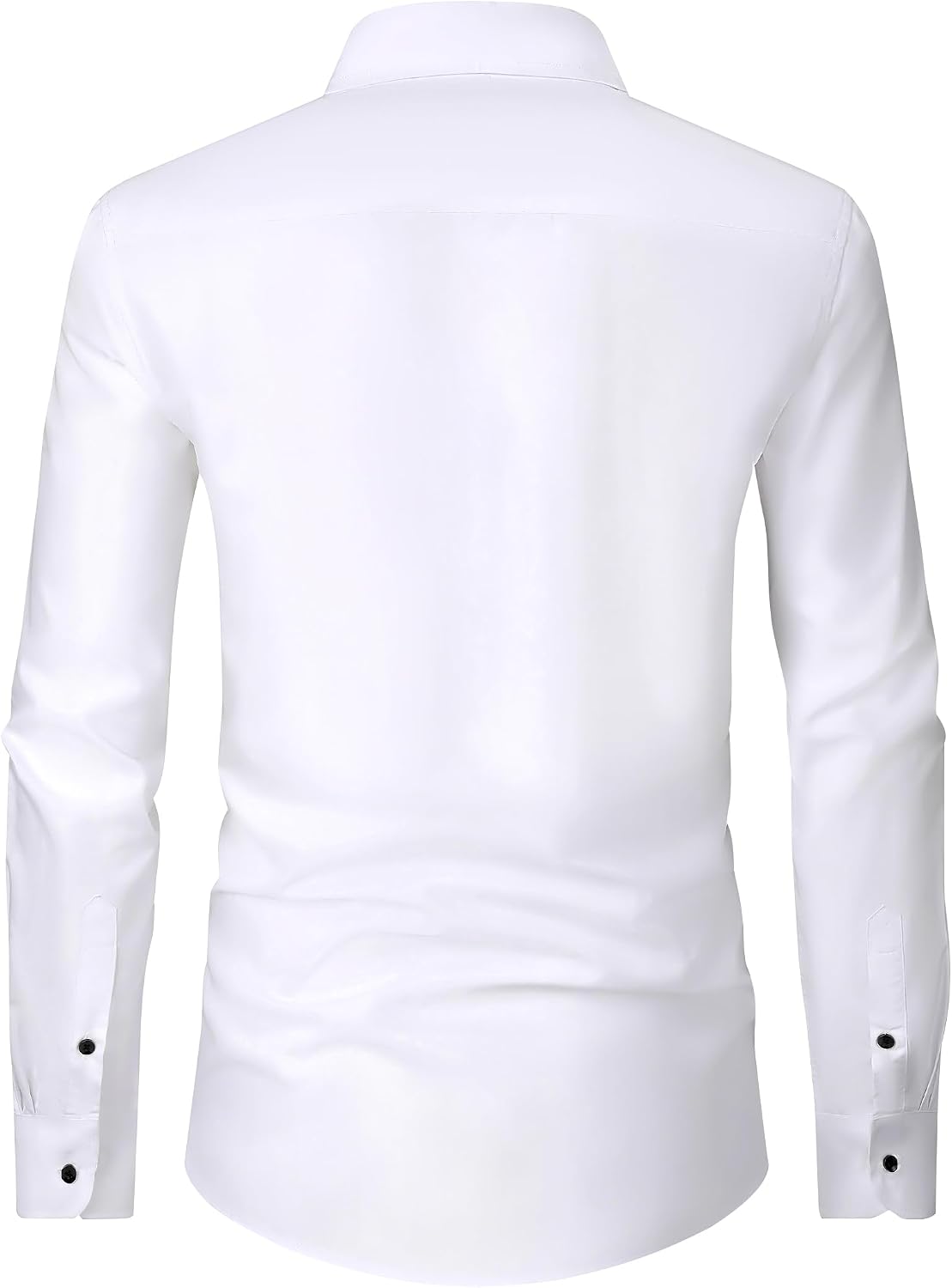 Men's Dress Shirts Long Sleeve Wrinkle Free Business Button Down Shirt White